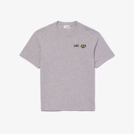 Camiseta com estampa traseira em jersey de algodão pesado Cinza - Marca Lacoste