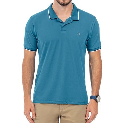 Camisa Polo Bordado TZE Azul - Marca Basic