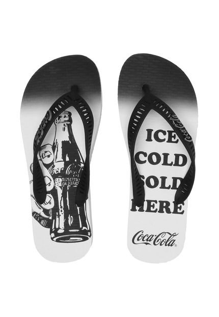 Chinelo Coca Cola Shoes Ice Cold Branco/Preto - Marca Coca Cola