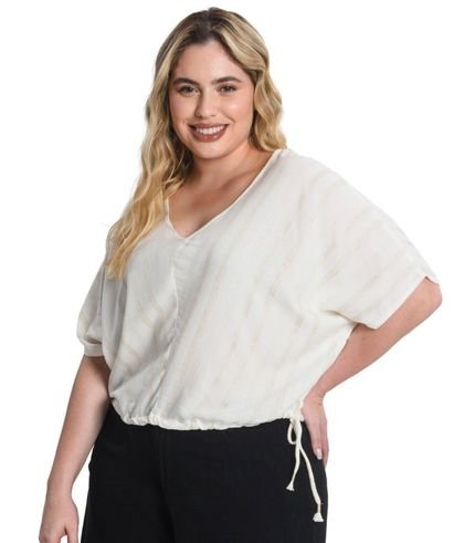 Blusa Feminina Plus Size Secret Glam Bege - Marca Secret Glam