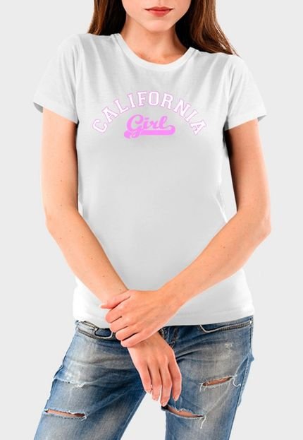 Camiseta Feminina Branca California Algodão Premium Benellys - Marca Benellys