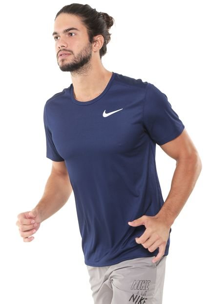Camiseta Nike M Nk Df Brthe Run Top Ss Azul-Marinho - Marca Nike