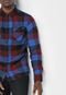 Camisa Vans Slim Box Flannel Xadrez Azul/Vermelha - Marca Vans