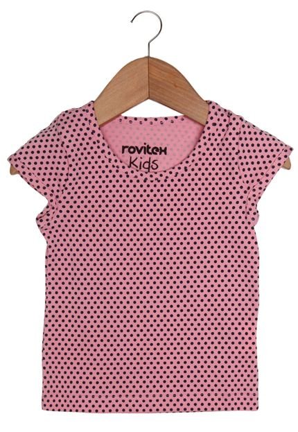 Blusa Rovitex Manga Curta Menina Rosa - Marca Rovitex