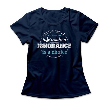 Camiseta Feminina Age Of Information - Azul Marinho - Marca Studio Geek 