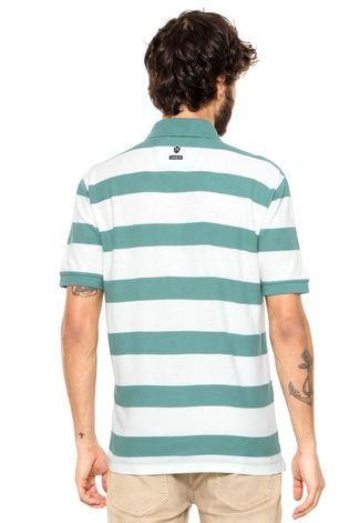 Camisa Polo Nautica Listras Bege/Verde