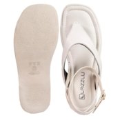 Chinelo Feminino Flatform Sandália Papete Confortável Fecho Fivela Off White - Marca LAZZLU