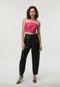 Top Cropped Only Resinado Rosa - Marca Only