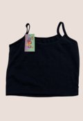 Conjunto Infantil Menina Cropped e Saia Canelada 37-A  Preto - Marca Lavin Basic