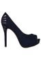 Peep Toe Vazado Azul - Marca My Shoes