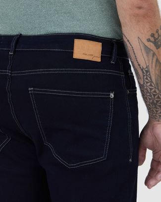 Calça Masculina Plus Size Cintura Média Em Flex Jeans