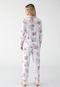 Pijama Aberta Malwee Floral Off-White - Marca Malwee