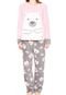 Pijama Mensageiro dos Sonhos Polar Bear Rosa/Cinza - Marca Mensageiro dos Sonhos
