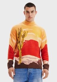 Sweater Desigual Multicolor - Calce Regular