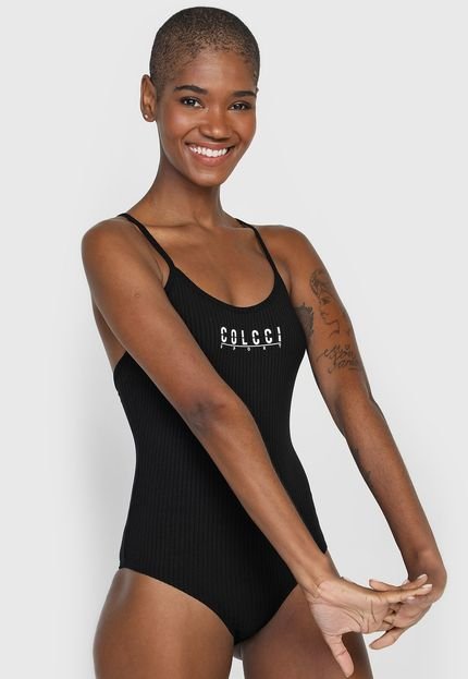 Body Colcci Fitness Canelado Preto - Marca Colcci Fitness