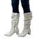 Botas Slouchy Lirom Cano Alto Em Couro Branco - Marca Lirom