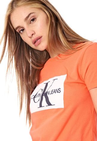 Camiseta Calvin Klein Feminina - Laranja