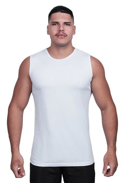 Regata Masculina Camiseta Cavada Algodão Techmalhas Branco - Marca TECHMALHAS
