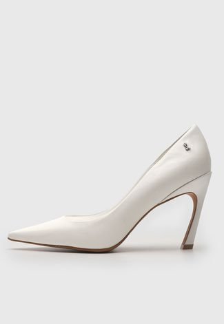 Scarpin DAFITI SHOES Salto Fino Branco - Compre Agora