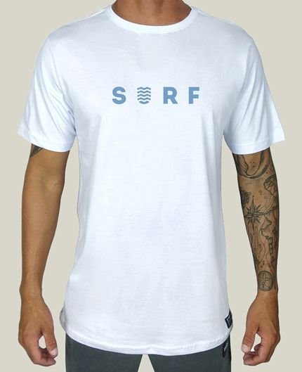 Camiseta Masculina Branca Prime WSS Surf Blue - Marca WSS Brasil