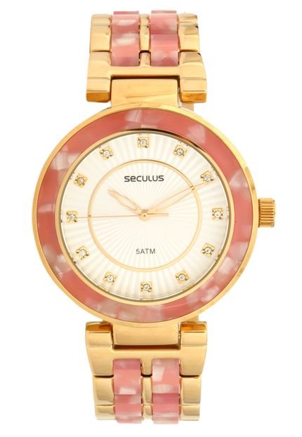 Relógio Seculus 20410LPSVDF2 Dourado/Rosa - Marca Seculus