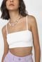 Blusa Cropped Forever 21 Recorte Branca - Marca Forever 21