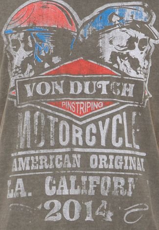 Camiseta Von Dutch American Original Mot Cinza
