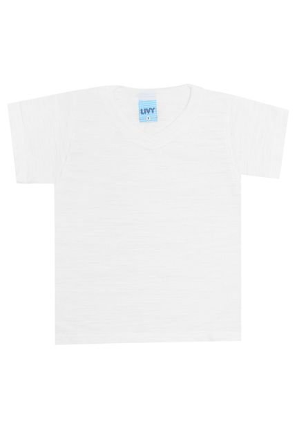 Camiseta Livy Malhas Manga Curta Menino Branca - Marca Livy Malhas