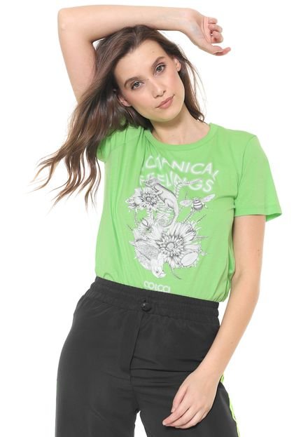 Camiseta Colcci Estampada Neon Verde - Marca Colcci