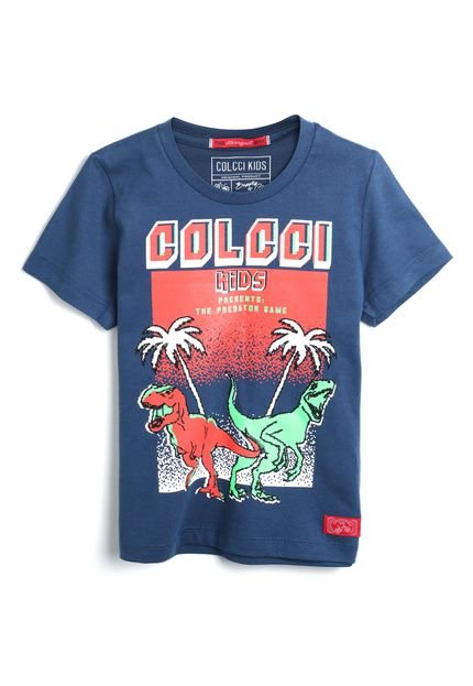 Camiseta Colcci Kids Menino Dinossauro Azul-Marinho - Marca Colcci Kids