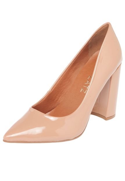 Scarpin Zatz Salto Grosso Nude - Marca Zatz