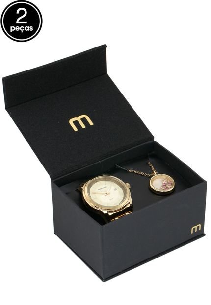 Kit 2Pçs Relógio Mondaine 9005LPMVDE1K1 Dourado - Marca Mondaine