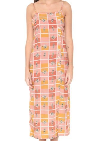 Vestido Dress to Midi Cactus Rosa/Amarelo