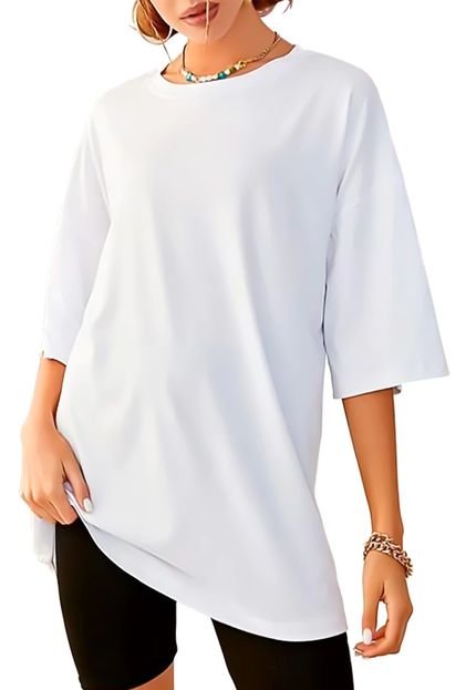 Camiseta Feminina Oversized Lisa Branca - Marca GPM