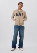 Blusa de Moletom Aberta GAP Logo Bege - Marca GAP