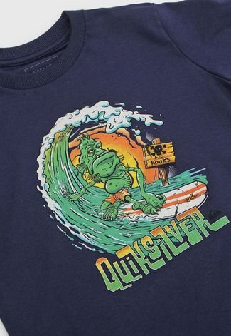 Camiseta Quiksilver Infantil Surf Azul-Marinho