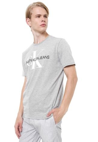 Camiseta Calvin Klein Jeans Logo Cinza - Compre Agora