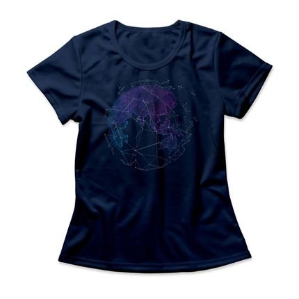 Camiseta Feminina Dots World - Azul Marinho - Marca Studio Geek 