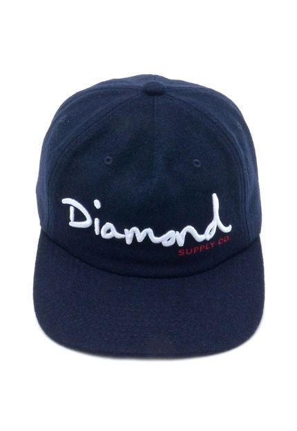 Boné Diamond Supply Co Og Script Unconst Azul-Marinho - Marca Diamond Supply Co