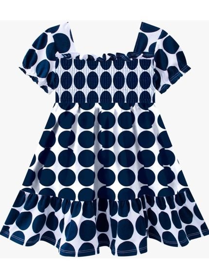 Vestido Infantil Menina Milon Cotton Azul Marinho - Marca Milon