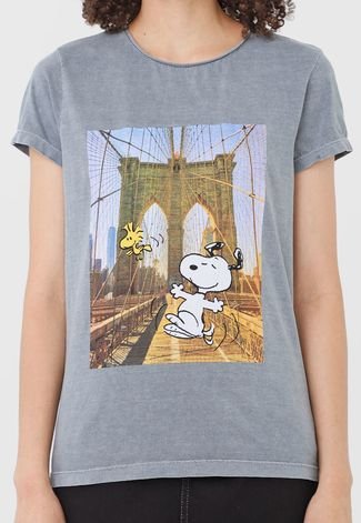 Blusa Snoopy Brooklyn Bridge Cinza