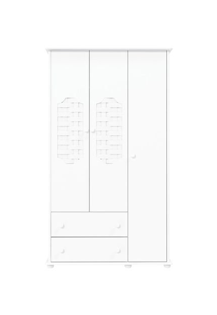 Guarda-Roupa 3 Portas Treliça Branca-Brilho Matic Móveis - Marca Matic