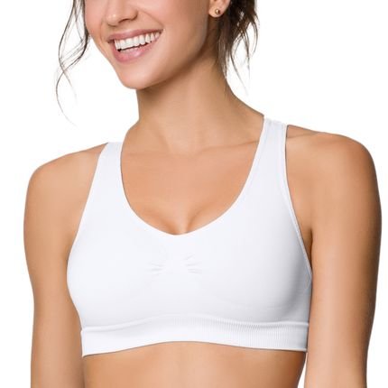 Top Fitness Nadador Selene Sem Costura Sport Academia Branco - Marca Selene