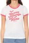 Camiseta Aeropostale Lettering Off-white/Rosa - Marca Aeropostale