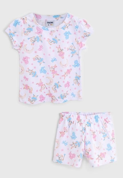 Pijama Fakini Curto Infantil Lua Branco - Marca Fakini