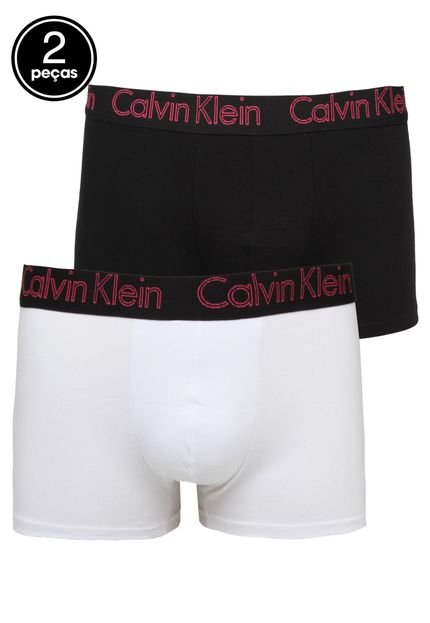 Kit 2pçs Cueca Calvin Klein Underwear Boxer Logo Preto/Branco - Marca Calvin Klein Underwear