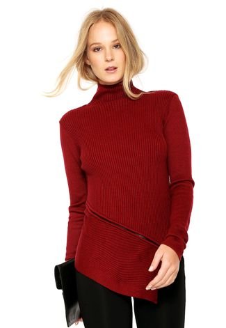 Suéter Calvin Klein Tricot Assimétrico Vinho