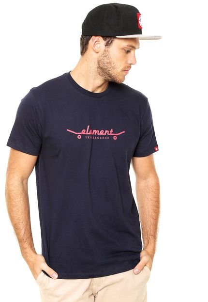 Camiseta Element Skate Script Azul-marinho - Marca Element