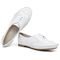 Oxford Feminino Sapato Casual Couro Costurado à Mão Brogue Bico Redondo Amarração Casual Branco - Marca Walk Easy