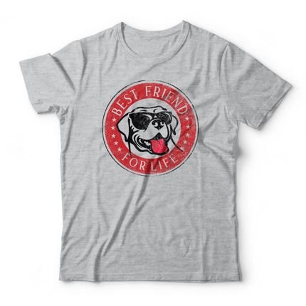 Camiseta Best Friend - Mescla Cinza - Marca Studio Geek 